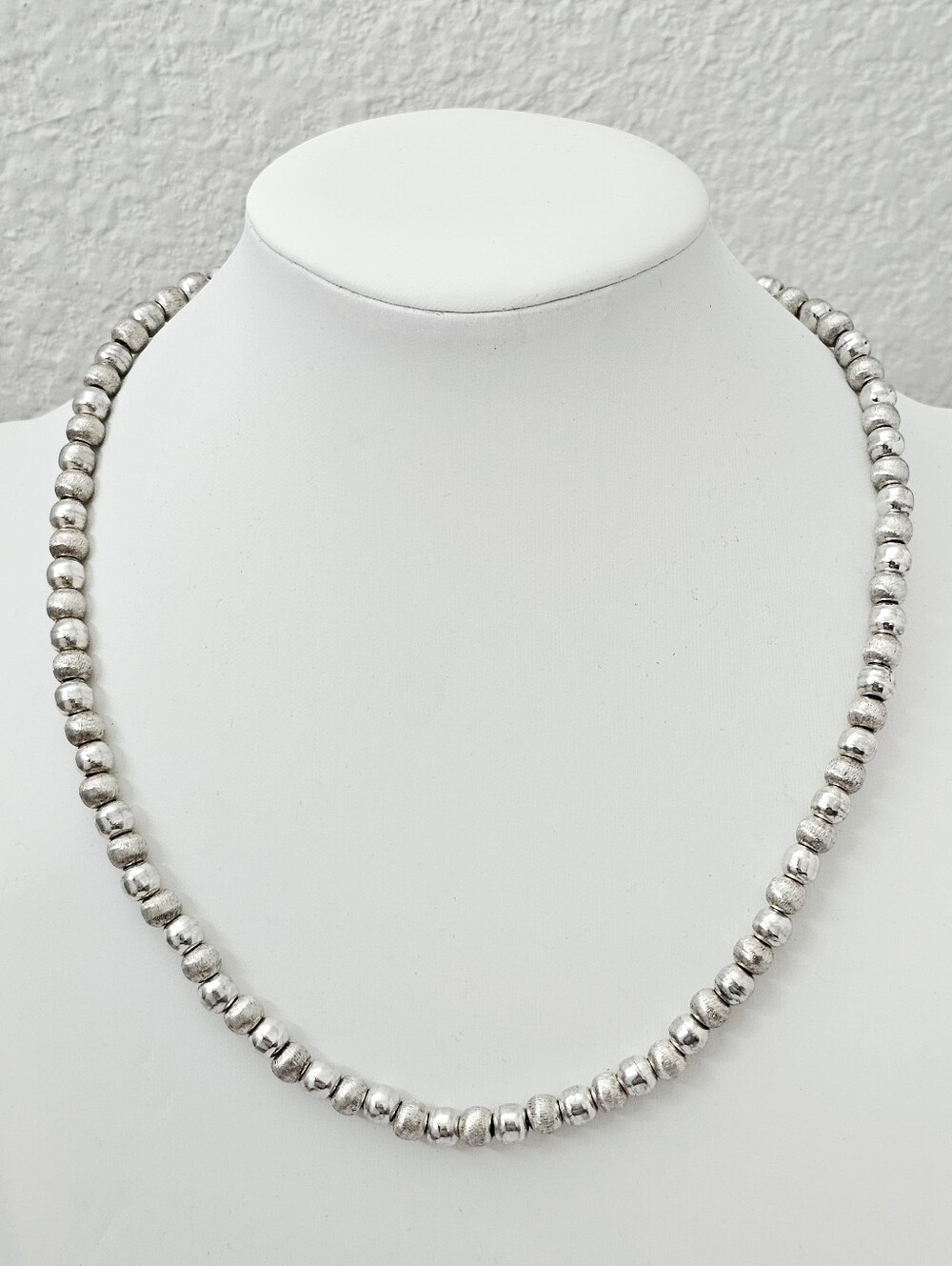 Silpada Super Rare Sterling Silver Shiny Matte Beaded 18" Vintage Necklace